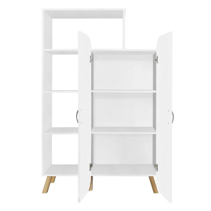 Interior view of white MDF shoe cabinet