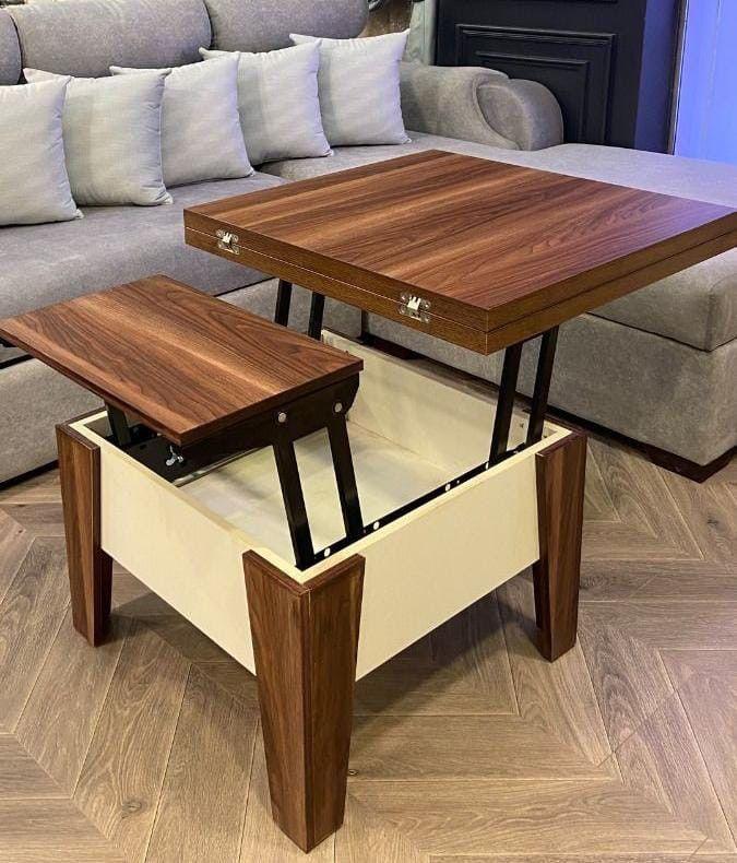 Modern Extendable Table TA77 | Off-White × Wood | 140 × 70 cm – MDF