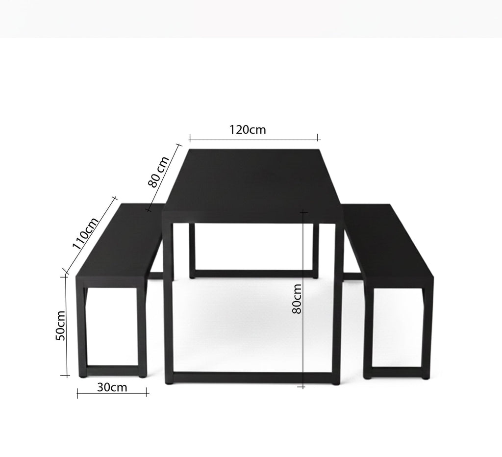طقم طاولة مودرن SF102 أسود 120×80 سم – معدن × MDF