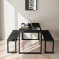 طقم طاولة مودرن SF102 أسود 120×80 سم – معدن × MDF
