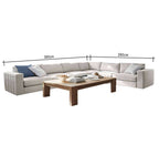 ركنة حرف L RA107 أوف وايت 380×280 سم – خشب زان