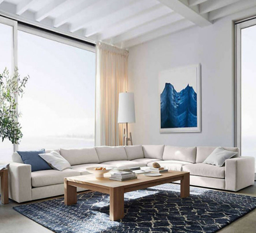 ركنة حرف L RA107 أوف وايت 380×280 سم – خشب زان