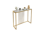 كونسول مودرن KT109 أبيض × ذهبي 110×35×90 سم – استيل × رخام