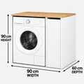 White & Wood Washing Machine Cabinet – 90 × 60 × 90 cm | BU17