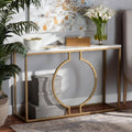 كونسول فاخر KT108 ذهبي × رخام كرارة 140×30×90 سم