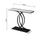 كونسول مودرن KT110 أسود × رخام أبيض 120×40×90 سم – حديد مطلي