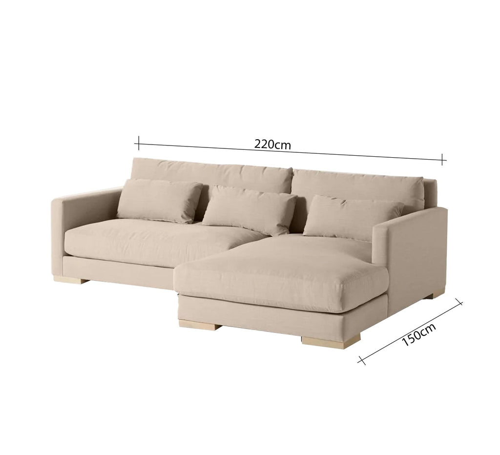ركنة حرف L RA111 بيج 220×150 سم – قطيفة روك