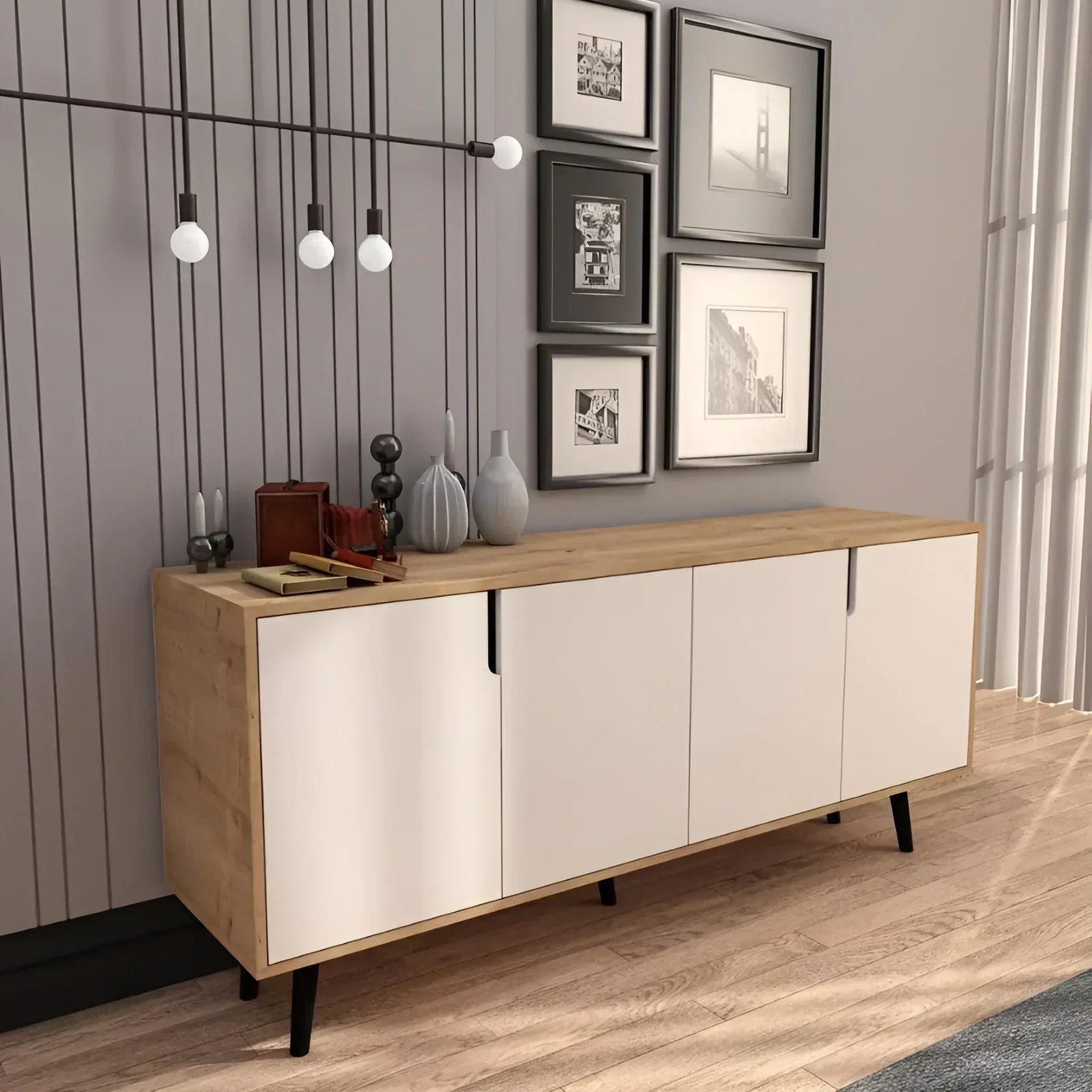 Buffet | White & Wood | 160 × 40 × 90 cm | BT52