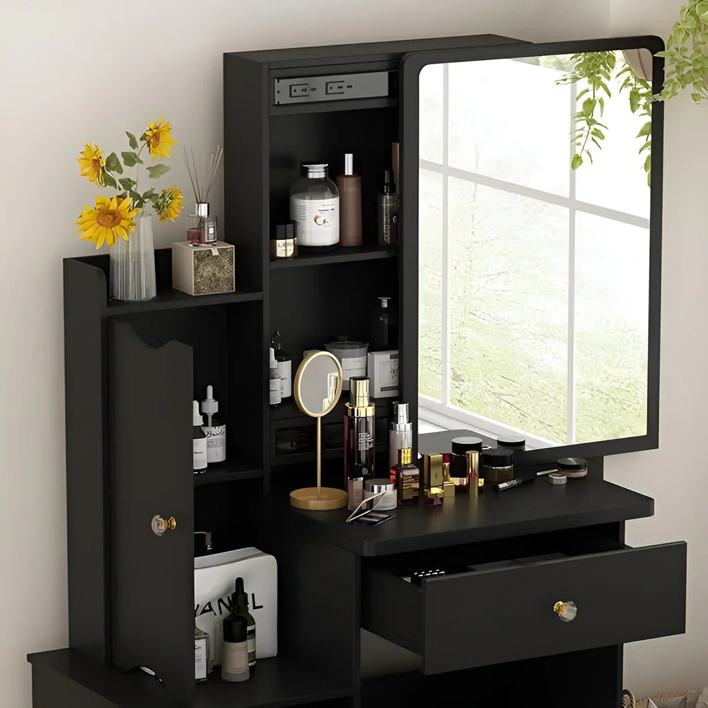 Dressing Table | Black & Gold | 140 x 90 x 40 | DT49