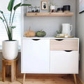 Coffe Corner White & Wooden - 100 x 90 x 40 cm | Cc20