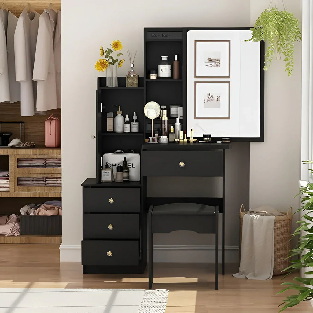 Dressing Table | Black & Gold | 140 x 90 x 40 | DT49