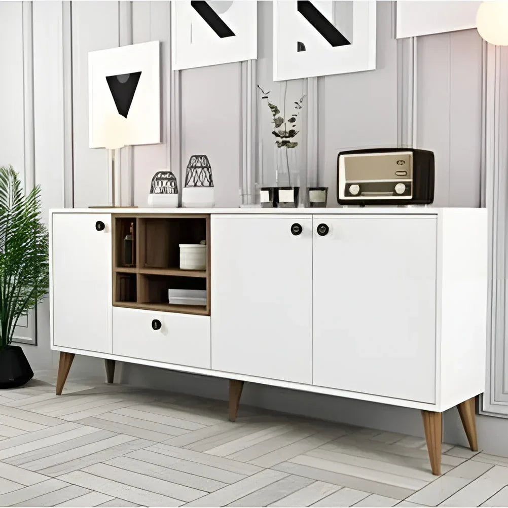 Buffet | White & Wood | 160 × 40 × 100 cm | BT51