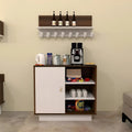 ركن قهوة أبيض وبني - 90 × 80 × 40 سم | Cc18