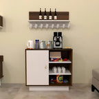 ركن قهوة أبيض وبني - 90 × 80 × 40 سم | Cc18