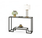 كونسول مودرن KT106 أسود 100×30×90 سم – معدن × زجاج