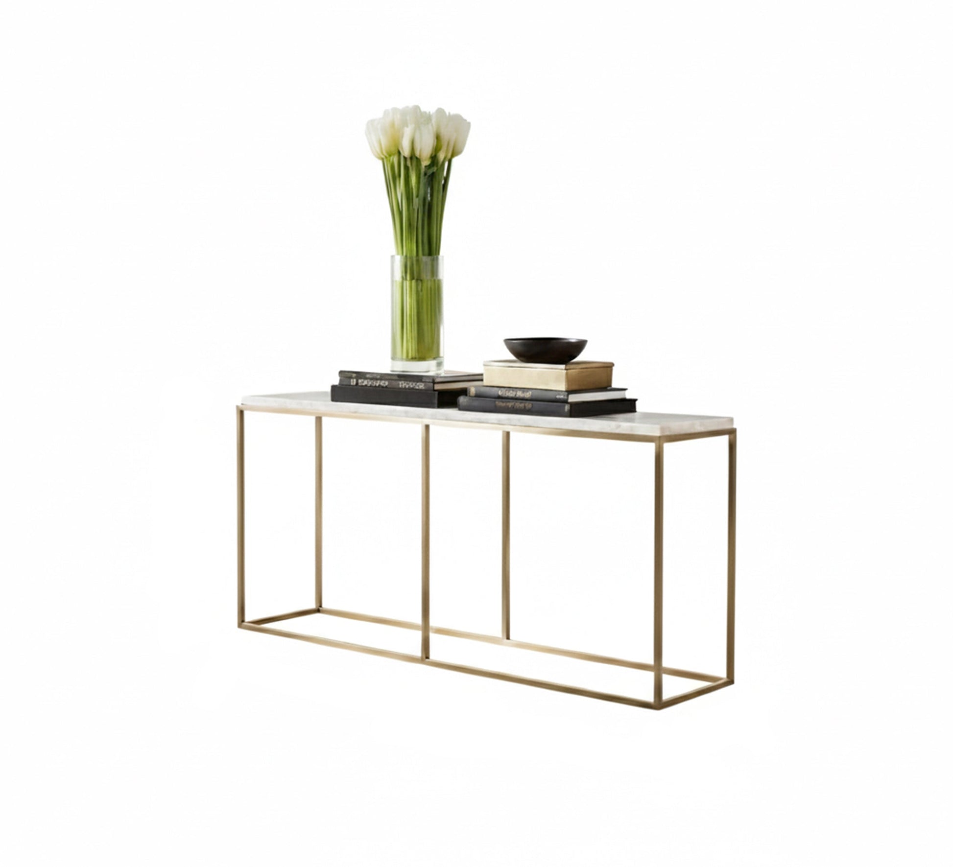 كونسول مودرن KT113 ذهبي 120×35×180 سم – استيل × MDF