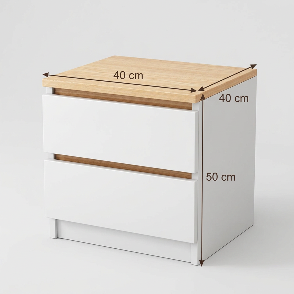 Nightstand co45 dimensions width 40 cm height 50 cm depth 40 cm