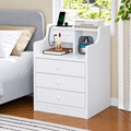 DR39 enhanced original photo of white three-drawer bedside unit