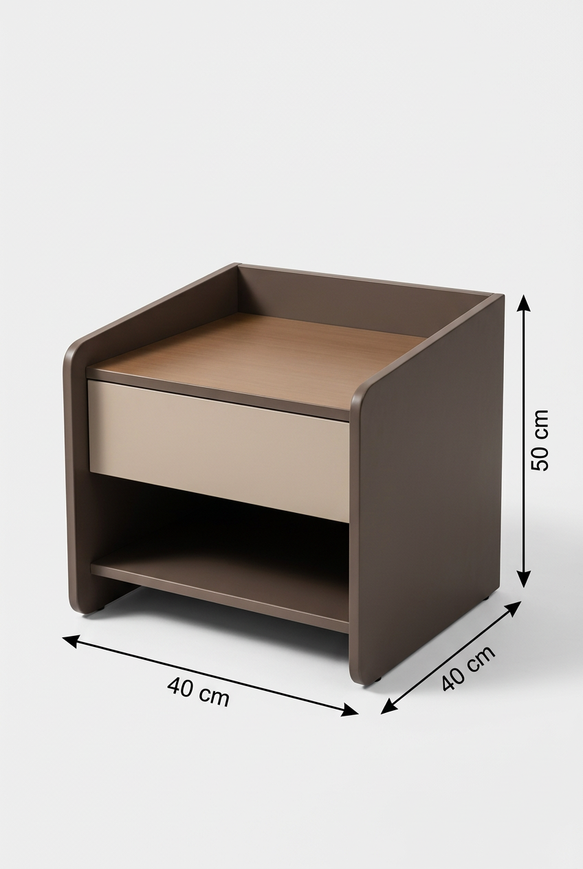 Nightstand co36 dimensions: width 40 cm, depth 40 cm, height 50 cm