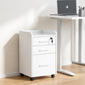 DR30 white three-drawer wheeled cabinet