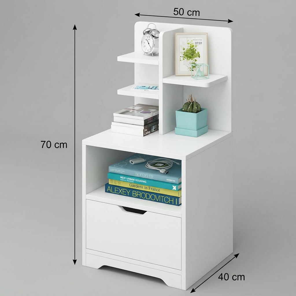 Nightstand co24 dimensions: width 50 cm, total height 70 cm, depth 40 cm