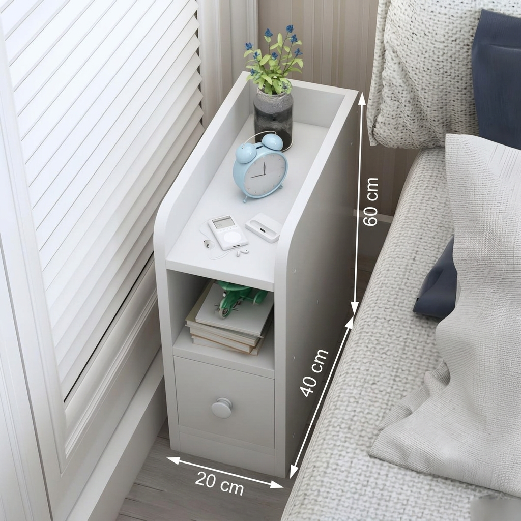 Nightstand co27 dimensions: width 20 cm, height 60 cm, depth 40 cm