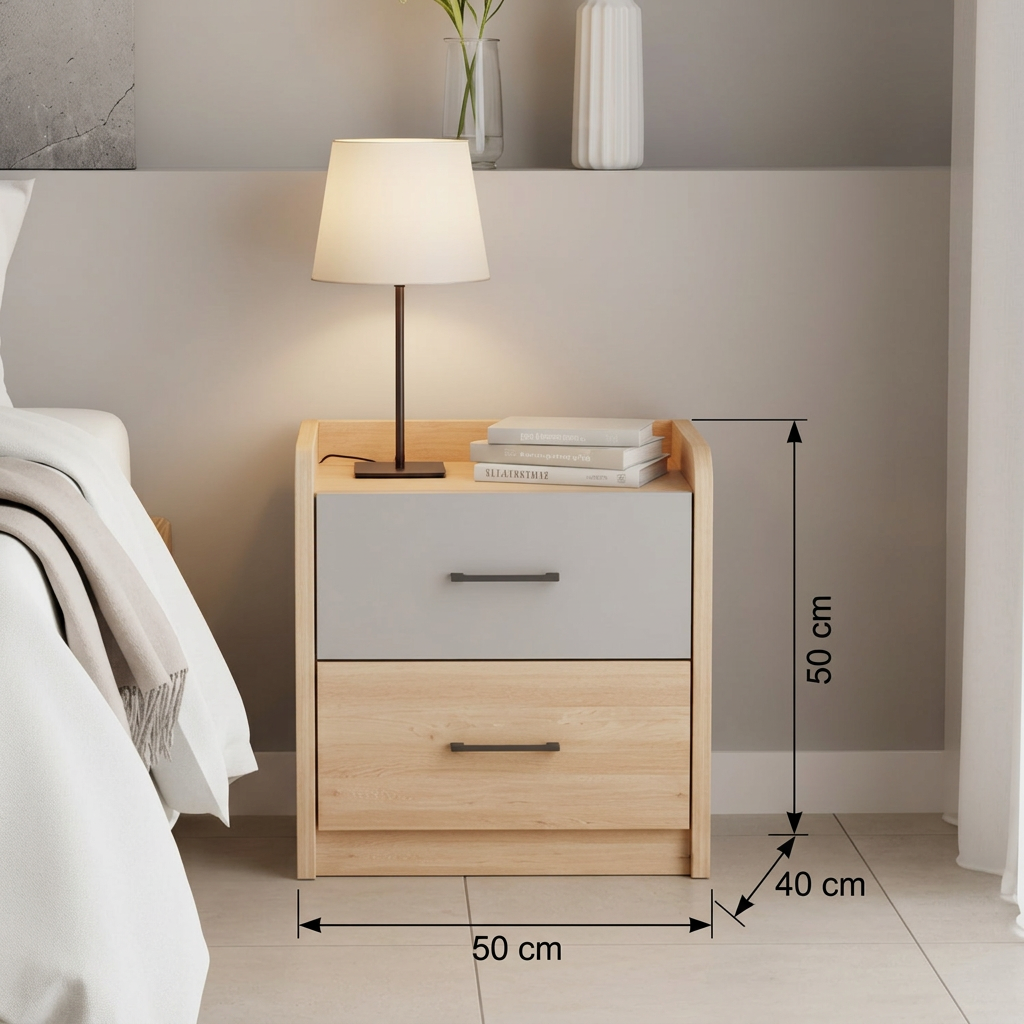 Nightstand co25 dimensions: width 50 cm, height 50 cm, depth 40 cm