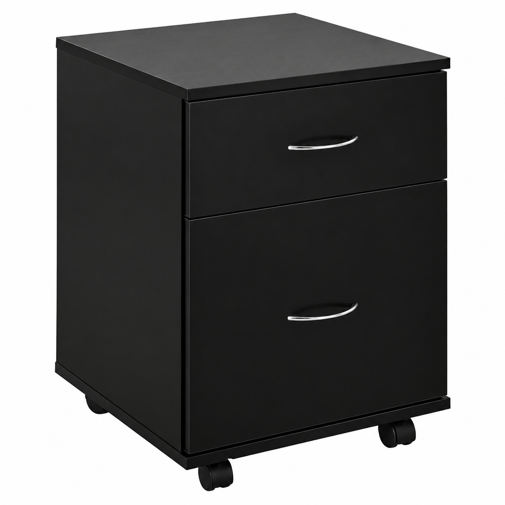 Black DR23 two-drawer unit on wheels