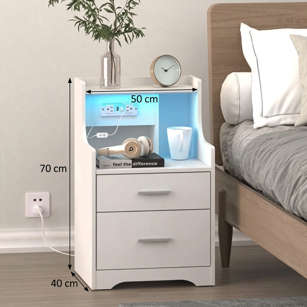Nightstand co23 dimensions: width 50 cm, height 70 cm, depth 40 cm