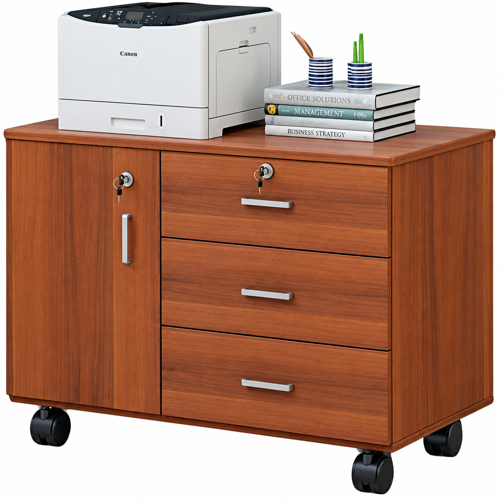 DR50 enhanced original photo of mobile three-drawer cabinet