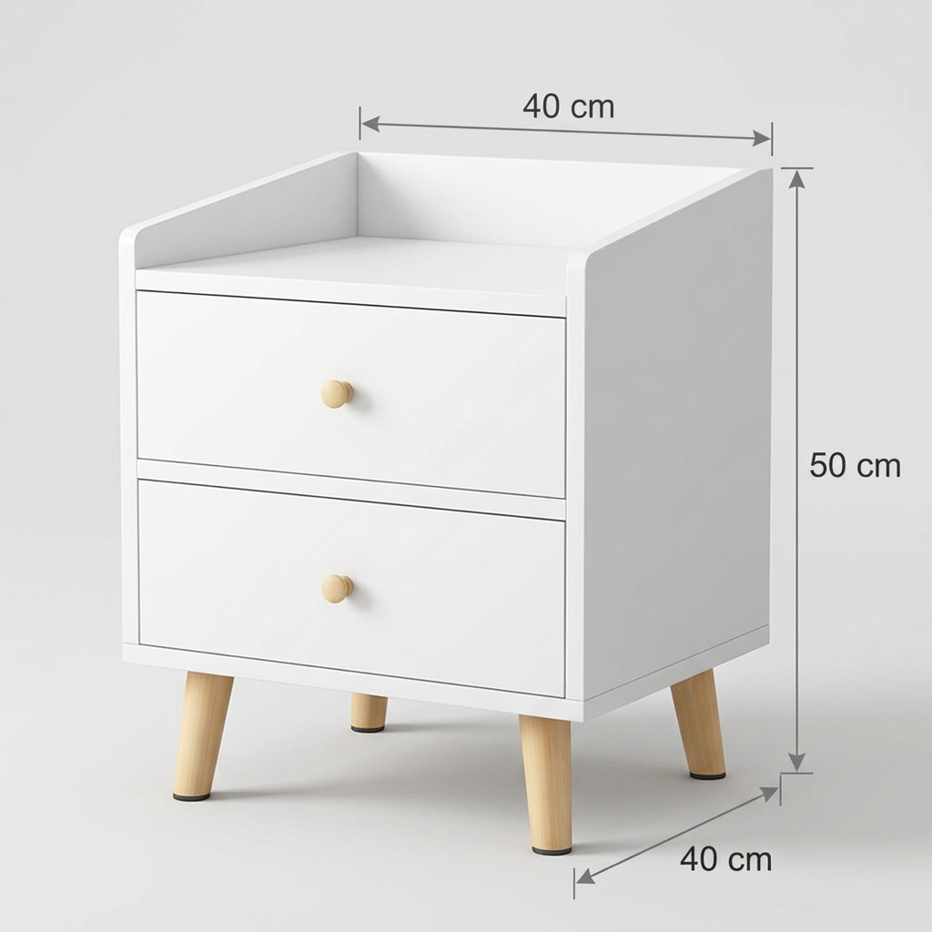 Nightstand co39 dimensions width 40 cm height 50 cm depth 40 cm