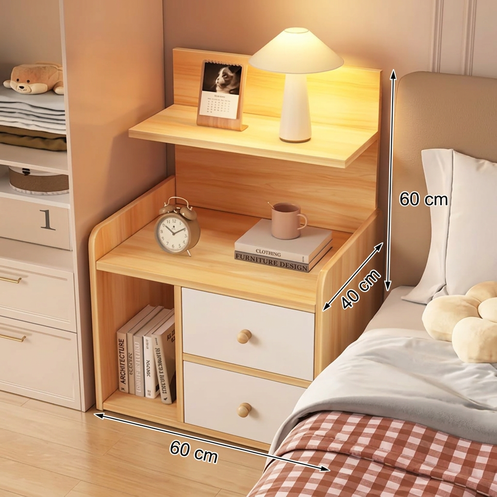 Nightstand co28 dimensions: width 60 cm, total height 60 cm, depth 40 cm