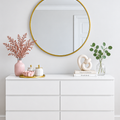 DR49 enhanced original photo of white six-drawer dresser