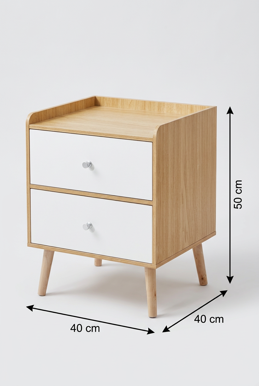Nightstand co37 dimensions: width 40 cm, depth 40 cm, total height 50 cm