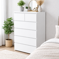 DR51 enhanced original photo of white six-drawer chest
