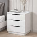 DR33 white three-drawer bedside unit