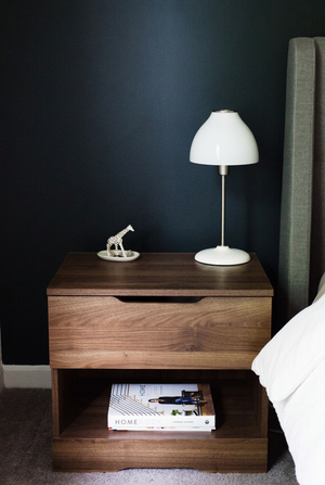 Brown wood-effect nightstand co26 with one drawer and open lower shelf