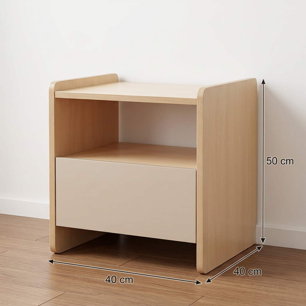 Nightstand co44 dimensions width 40 cm height 50 cm depth 40 cm