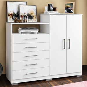 DR42 enhanced original photo of white drawer and cabinet unit