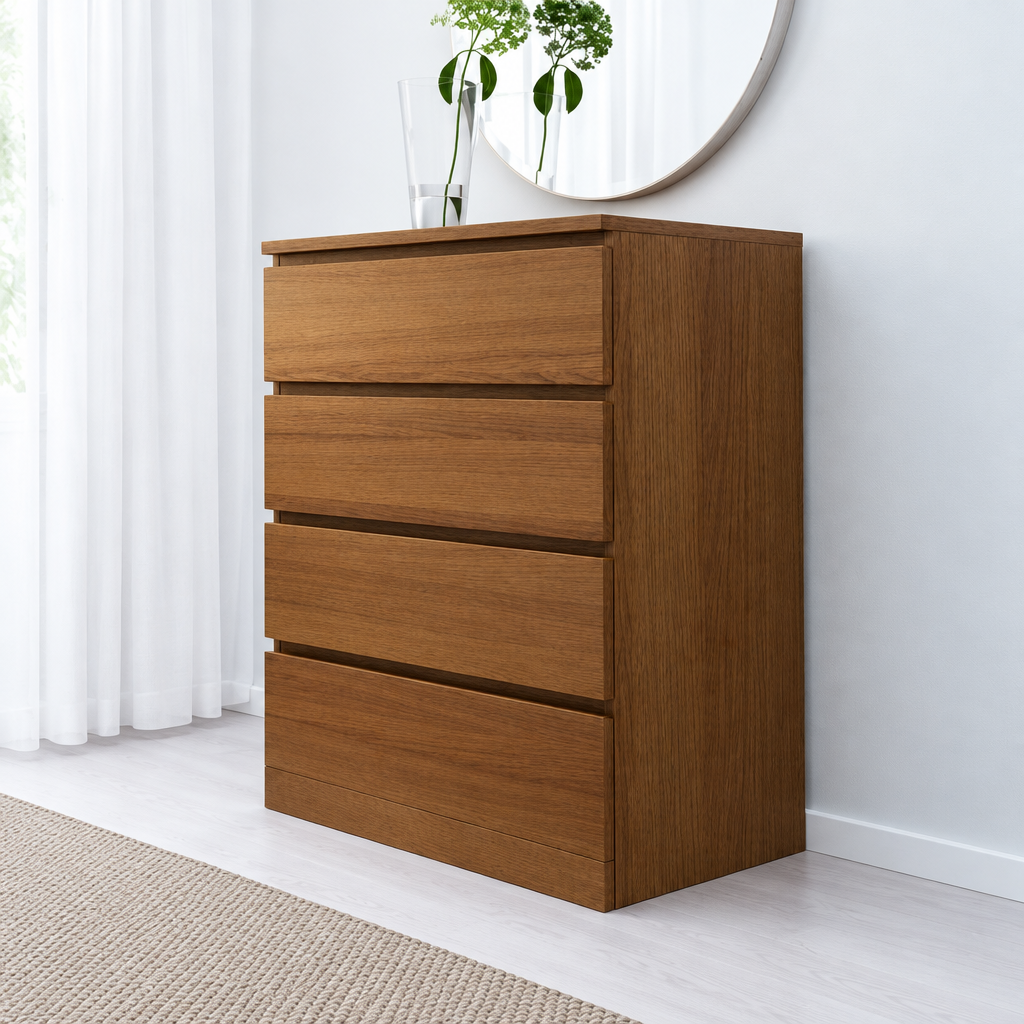 DR47 enhanced original photo of brown four-drawer chest