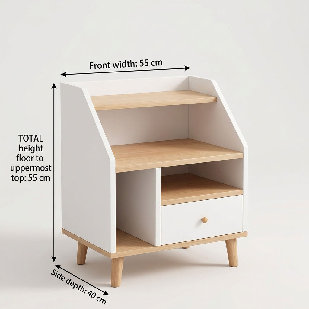 Nightstand co48 dimensions width 55 cm height 55 cm depth 40 cm