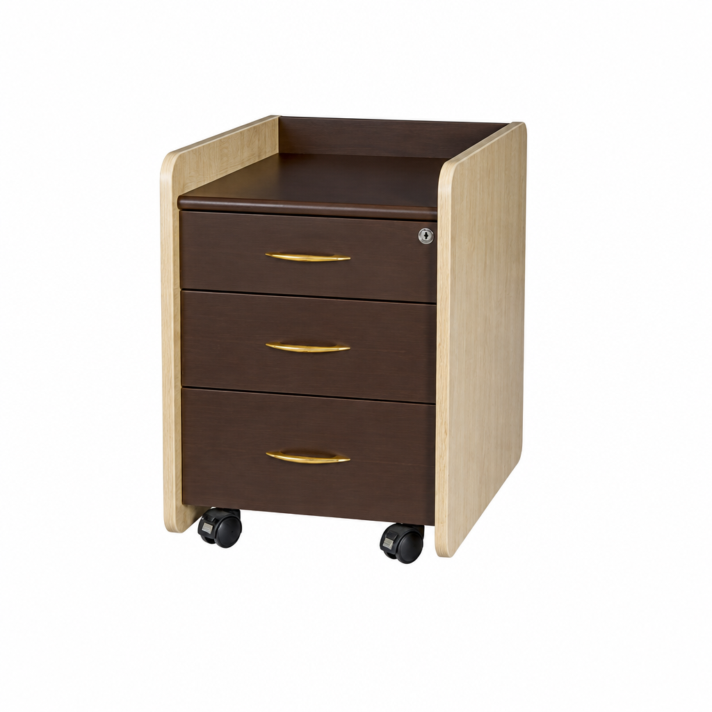 DR27 brown three-drawer mobile unit