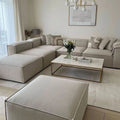 ركنة حرف L RA105 بيج 295×250×75 سم – قطيفة فاخرة