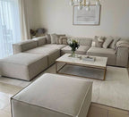 ركنة حرف L RA105 بيج 295×250×75 سم – قطيفة فاخرة