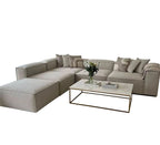 ركنة حرف L RA105 بيج 295×250×75 سم – قطيفة فاخرة
