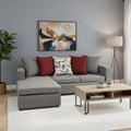 ركنة حرف L RA104 رمادي × عنابي 240×160×80 سم – قطيفة فاخرة