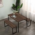 طقم طاولة طعام مودرن SF103 أسود × بني 120×80 سم – معدن × MDF