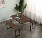 طقم طاولة طعام مودرن SF103 أسود × بني 120×80 سم – معدن × MDF