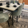 غرفة سفرة مودرن SF101 أبيض × أسود 160×80 سم – خشب زان