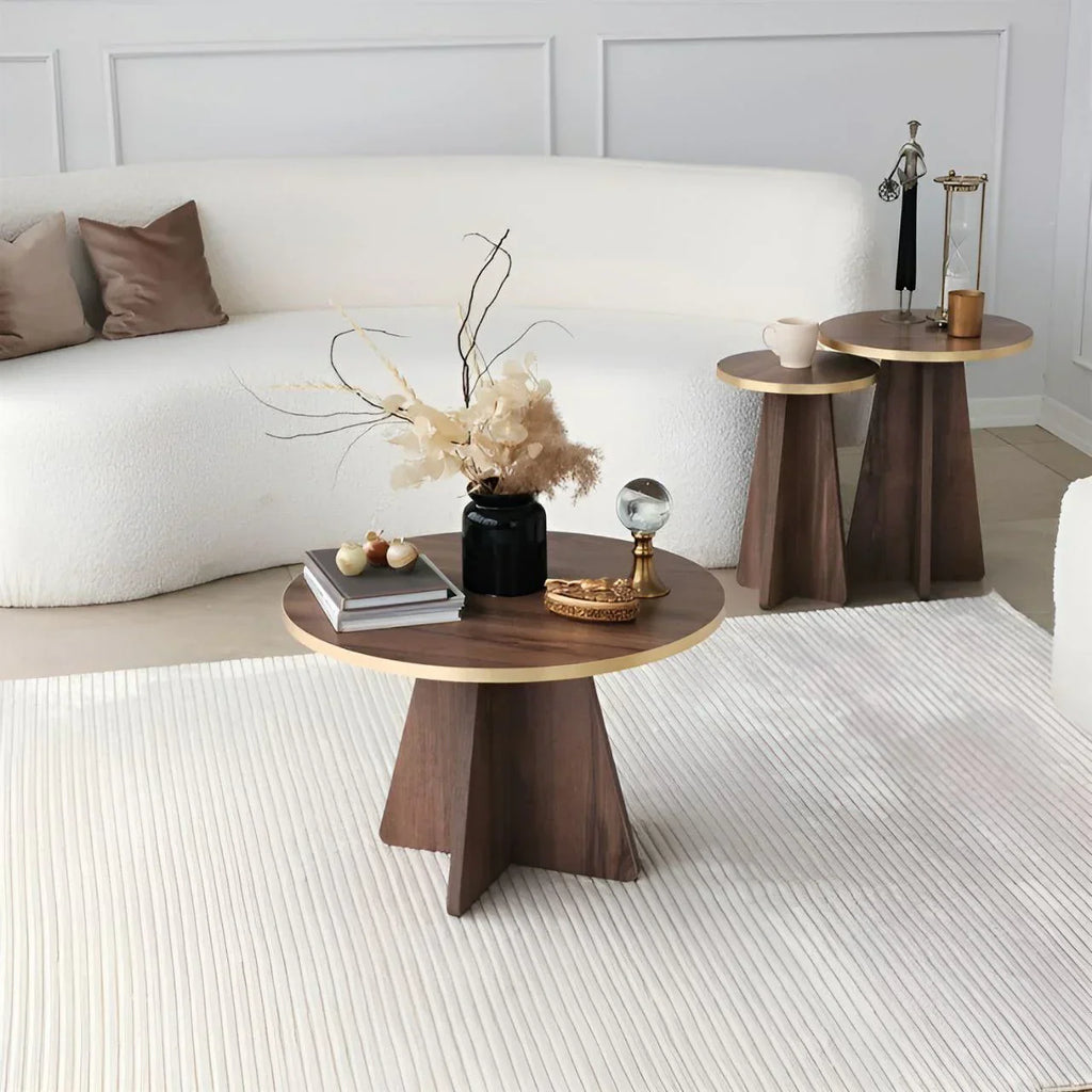 طاولة قهوة خشبية - قطر 30/40/50 × 40/45/50 سم | CT17